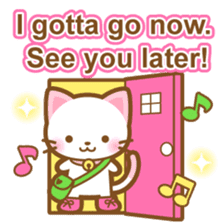 White&pink colored Cat-English- sticker #10877897