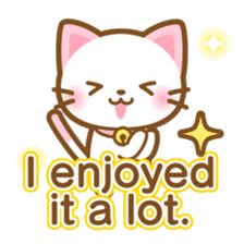 White&pink colored Cat-English- sticker #10877904