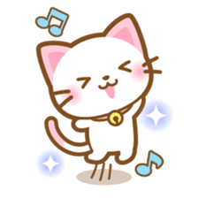 White&pink colored Cat-English- sticker #10877913