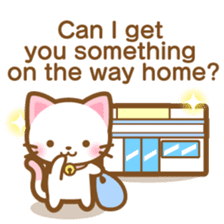 White&pink colored Cat-English- sticker #10877915