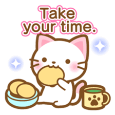 White&pink colored Cat-English- sticker #10877916