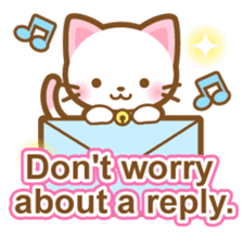 White&pink colored Cat-English- sticker #10877918