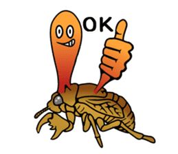 Trembling cicada - Cordyceps sinensis - sticker #10878321