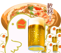 Drunken white Java sparrows sticker sticker #10878412