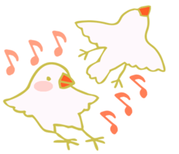 Drunken white Java sparrows sticker sticker #10878438