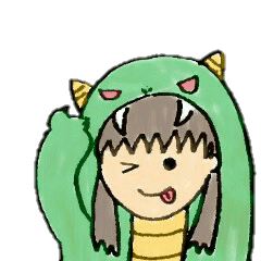 Girl wearing the costume of the Monster