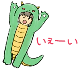 Girl wearing the costume of the Monster sticker #10882960