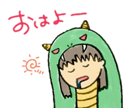 Girl wearing the costume of the Monster sticker #10882961