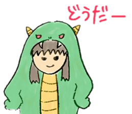 Girl wearing the costume of the Monster sticker #10882963