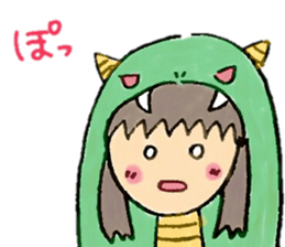 Girl wearing the costume of the Monster sticker #10882965
