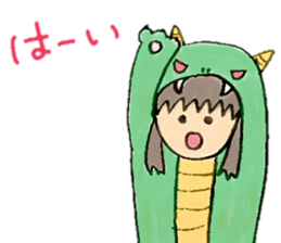 Girl wearing the costume of the Monster sticker #10882968