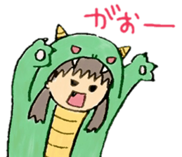 Girl wearing the costume of the Monster sticker #10882969