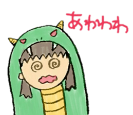 Girl wearing the costume of the Monster sticker #10882970