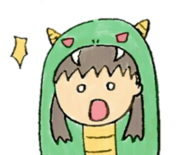 Girl wearing the costume of the Monster sticker #10882971