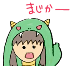 Girl wearing the costume of the Monster sticker #10882973