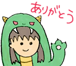 Girl wearing the costume of the Monster sticker #10882974