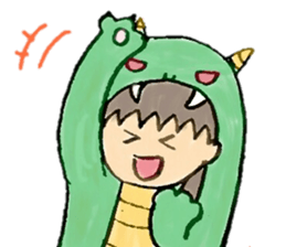 Girl wearing the costume of the Monster sticker #10882976