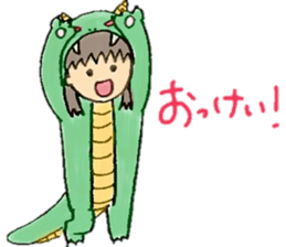 Girl wearing the costume of the Monster sticker #10882977