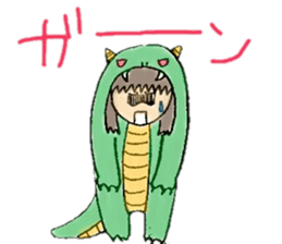 Girl wearing the costume of the Monster sticker #10882978