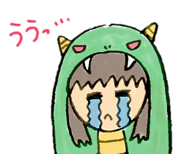 Girl wearing the costume of the Monster sticker #10882979
