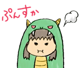 Girl wearing the costume of the Monster sticker #10882980