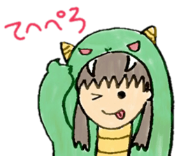 Girl wearing the costume of the Monster sticker #10882981