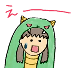 Girl wearing the costume of the Monster sticker #10882982