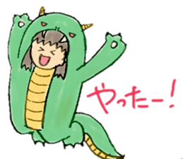 Girl wearing the costume of the Monster sticker #10882985