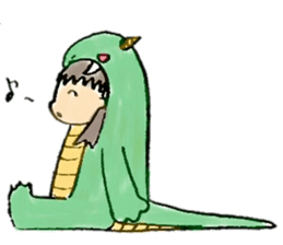 Girl wearing the costume of the Monster sticker #10882988