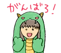 Girl wearing the costume of the Monster sticker #10882990