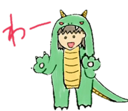 Girl wearing the costume of the Monster sticker #10882991