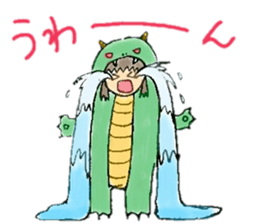 Girl wearing the costume of the Monster sticker #10882993