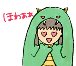 Girl wearing the costume of the Monster sticker #10882994