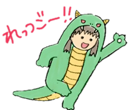 Girl wearing the costume of the Monster sticker #10882999