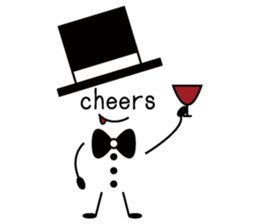 hat bow-tie boy2 sticker #10887042