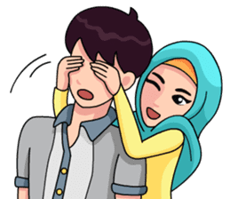 Couple Hijab sticker #10888732