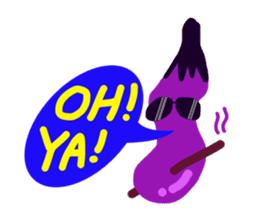 Bonus! Stick and Eggplant sticker #10889642