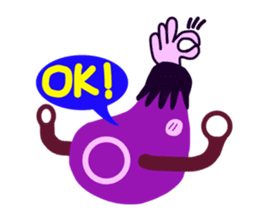 Bonus! Stick and Eggplant sticker #10889679