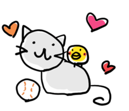 White lion and yellow chicken 2 sticker #10890052