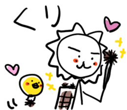 White lion and yellow chicken 2 sticker #10890054