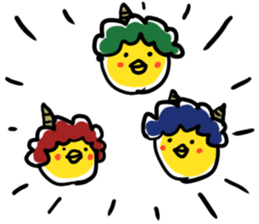 White lion and yellow chicken 2 sticker #10890056