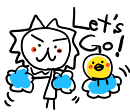 White lion and yellow chicken 2 sticker #10890064