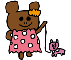 cuty bear and cow jr. sticker #10890530