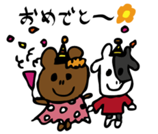 cuty bear and cow jr. sticker #10890553