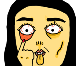 mole on the left eye sticker #10890693