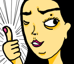 mole on the left eye sticker #10890694