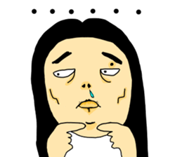 mole on the left eye sticker #10890707