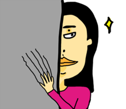 mole on the left eye sticker #10890709