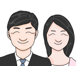 A father and a mother are seeing you. sticker #10891827