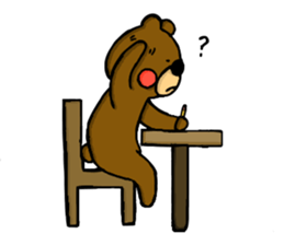 Little Brown Bear in School sticker #10893886